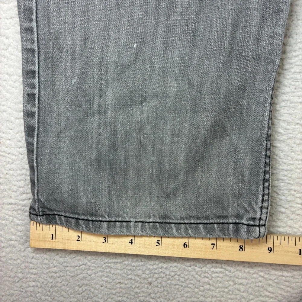 Y2K Levis 569 Loose Straight Jeans Men 34x30 Gray Faded Skater Baggy Paint